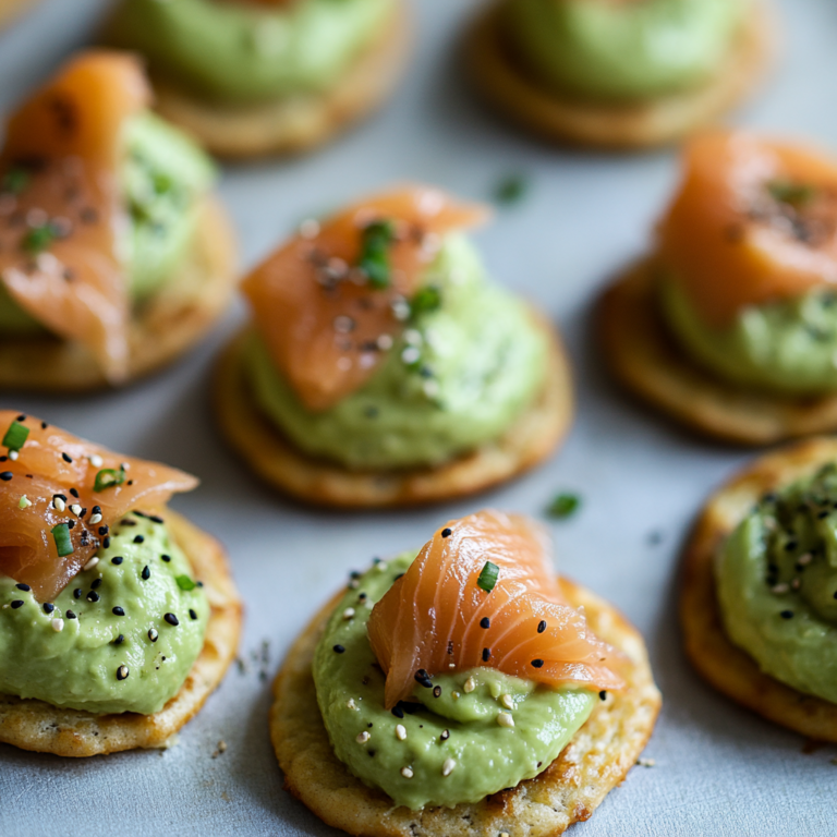 Canapés de salmón ahumado y mousse de aguacate: un bocado gourmet y refrescante
